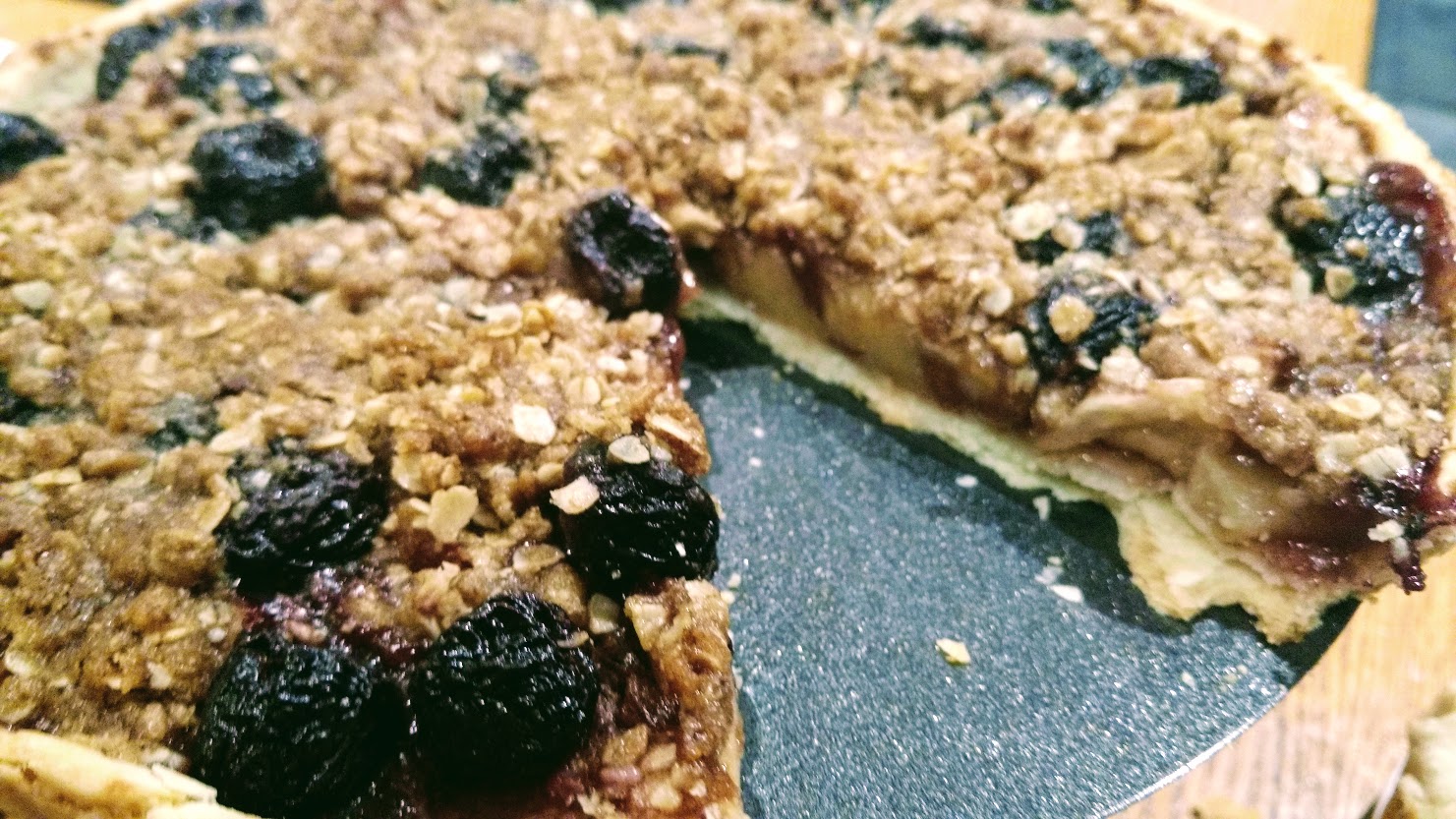 Apple and Sour Cherry Flan - Baked